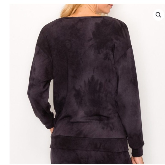 Enti Clothing Charcoal Tie Dye Fleece Sweat Shirt - women's size medium - Picture 2 of 8